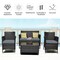 Costway 4PCS Rattan Patio Furniture Set Cushioned Sofa Chair Coffee Table